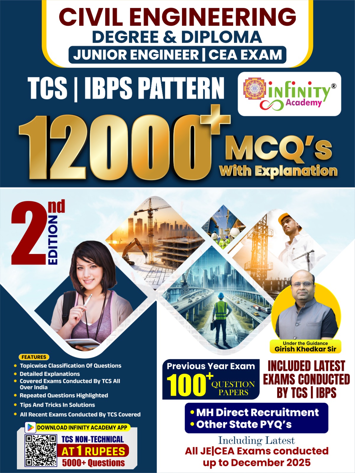 TCS/IBPS Pattern 12000+ MCQ'S With Explanation Civil Engineering Degree & Diploma JUNIOR ENGINEER / CEA EXAM